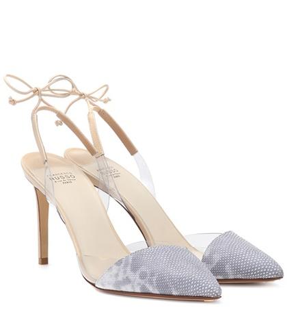 Francesco Russo Snakeskin Slingback Pumps