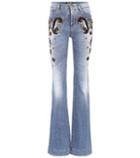 Roberto Cavalli Beaded High-waist Jeans
