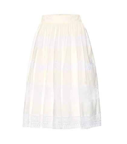Dolce & Gabbana Lace-trimmed Cotton-blend Skirt