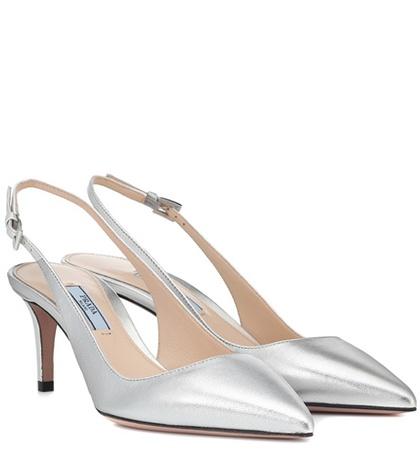 Chlo Metallic Leather Slingback Pumps