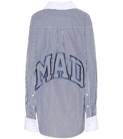 Matthew Adams Dolan Embroidered Striped Cotton Shirt