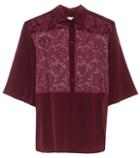 Prada Lace-trimmed Silk Blouse