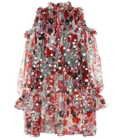 Alexander Mcqueen Fil Coupé Silk-blend Dress