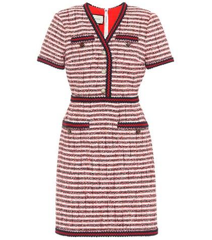 Gucci Embellished Tweed Dress