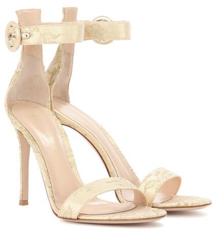Roger Vivier Portofino 105 Leather And Lace Sandals