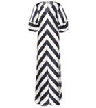 Lee Mathews Ingrid Striped Silk Dress