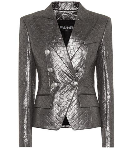 Balmain Quilted Metallic Blazer