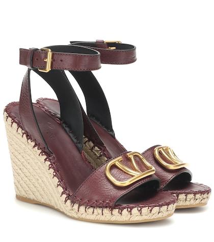 Valentino Garavani Valentino Garavani Vlogo Leather Espadrilles