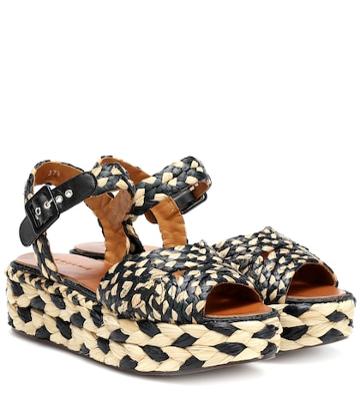Clergerie Artemis Raffia Plateau Sandals