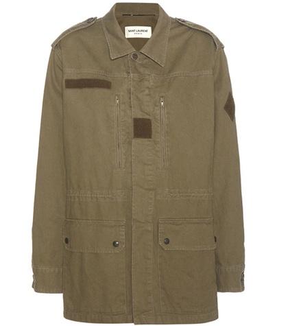 Saint Laurent Embellished Cotton And Linen Jacket