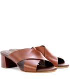 Valentino Leather Slip-on Sandals