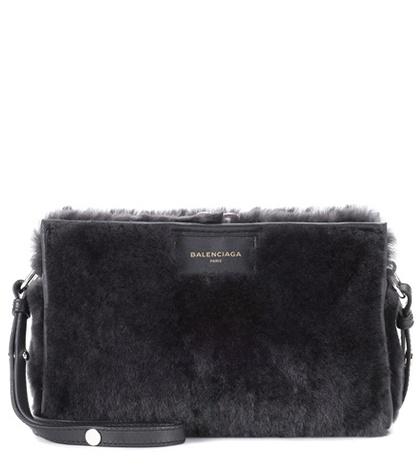 Balenciaga Bazar Shearling Clutch