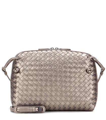 Valentino Intrecciato Metallic Leather Shoulder Bag