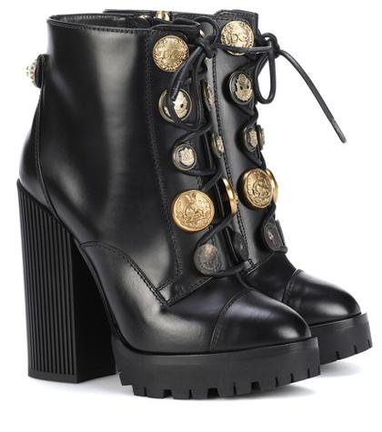 Dolce & Gabbana Embellished Leather Ankle Boots