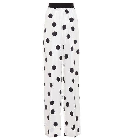 Maison Margiela Polka-dot Silk Trousers