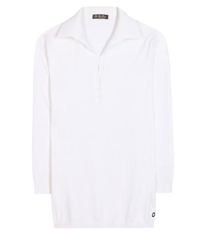 Loro Piana Polo Ventoyene Cotton And Silk Blend Top
