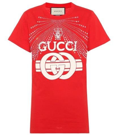 Gucci Embellished Cotton Logo T-shirt