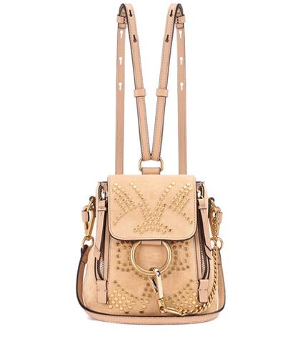 Gabriela Hearst Faye Mini Studded Suede Backpack