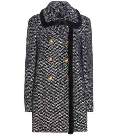 Dolce & Gabbana Fur-trimmed Virgin Wool And Silk-blend Coat