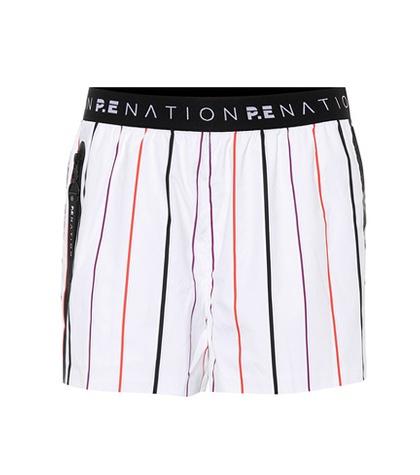 P.e Nation Long Distance Striped Shorts