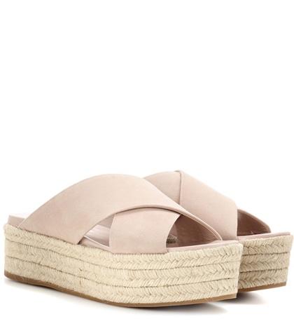 Miu Miu Suede Espadrille Platform Sandals