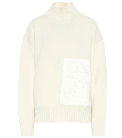 Jil Sander Appliquéd Wool Turtleneck Sweater
