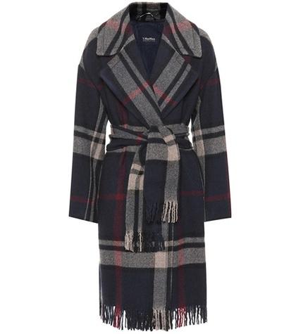 Saint Laurent Pioggia Checked Wool Coat