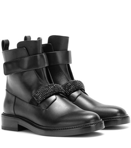 Christopher Kane Crystal-embellished Leather Ankle Boots
