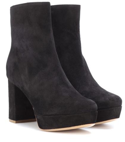 Mansur Gavriel Suede Plateau Ankle Boots