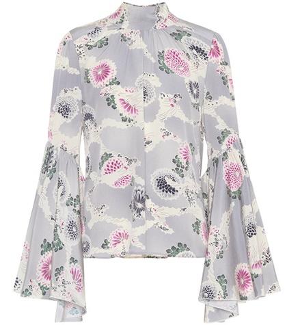 Jimmy Choo Floral-printed Silk Top