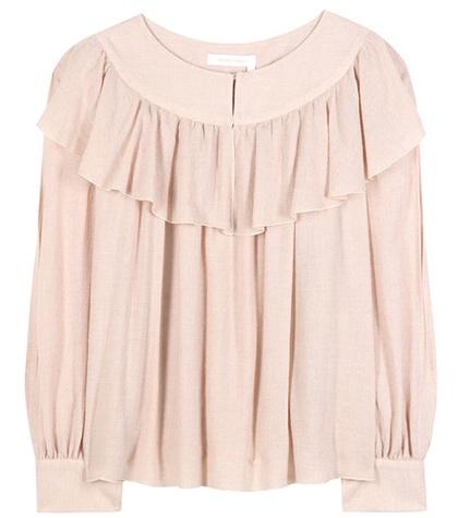 See By Chlo Ruffled Wool-blend Blouse