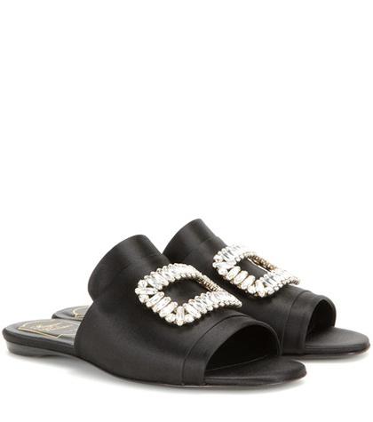 Saint Laurent Pilgrim Satin Sandals