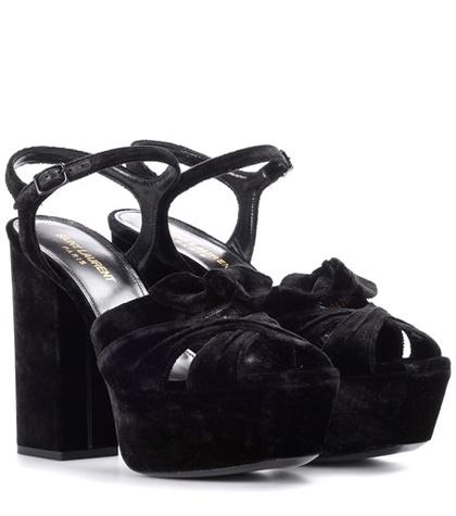 Polo Ralph Lauren Farrah 80 Velvet Plateau Sandals