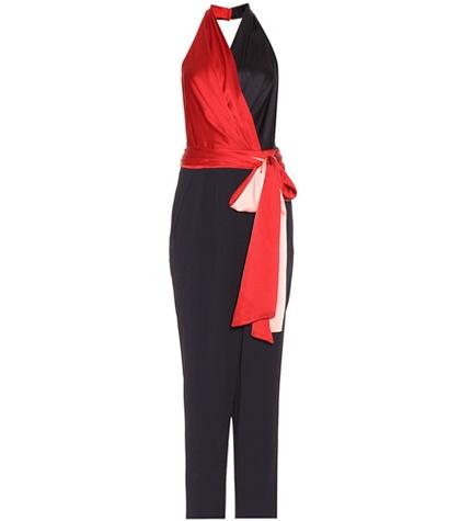 Diane Von Furstenberg Satin Wrap Jumpsuit