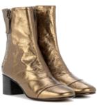 Chlo Lexie Metallic Leather Ankle Boots