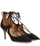 Aquazzura Christy 75 Suede Pumps