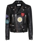 Valentino Appliquéd Leather Biker Jacket