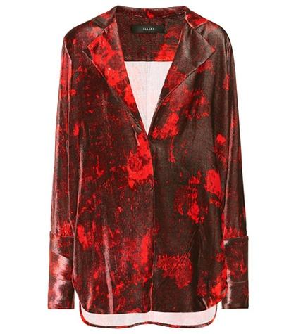 Ellery Jacquard Printed Velvet Blouse