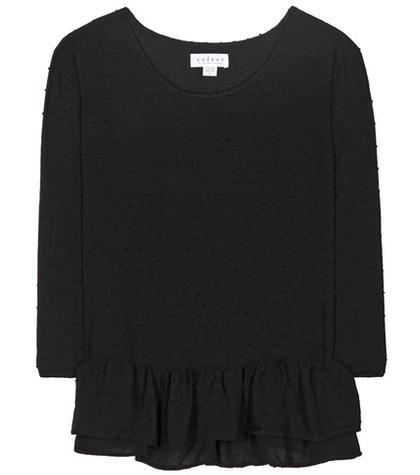 Velvet Peplum-hem Top