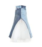 Roger Vivier Denim And Tulle Maxi Skirt