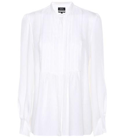 A.p.c. Carousel Wool-silk Crêpe Blouse