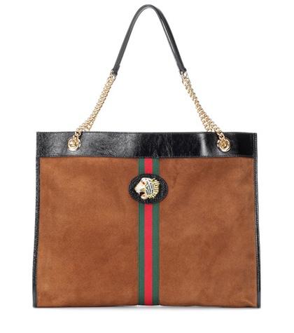 Gucci Large Tiger Head Suede Tote