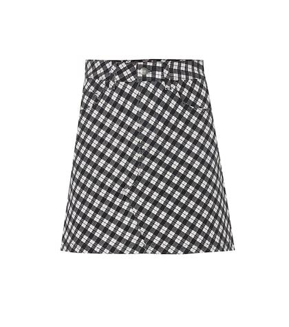 Alexachung Checked Stretch Cotton Miniskirt