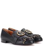 Off-white Embellished Leather Loafers