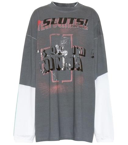 Vetements Printed Cotton Long Sleeved Top