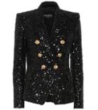 Balmain Sequined Double-breasted Blazer