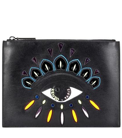 Kenzo Embellished Leather Pouch