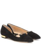Charlotte Olympia Kitty Suede Ballet Flats