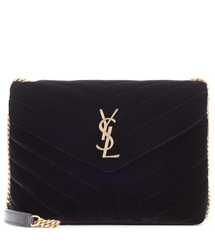 Rag & Bone Loulou Monogram Small Velvet Shoulder Bag
