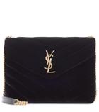 Rag & Bone Loulou Monogram Small Velvet Shoulder Bag